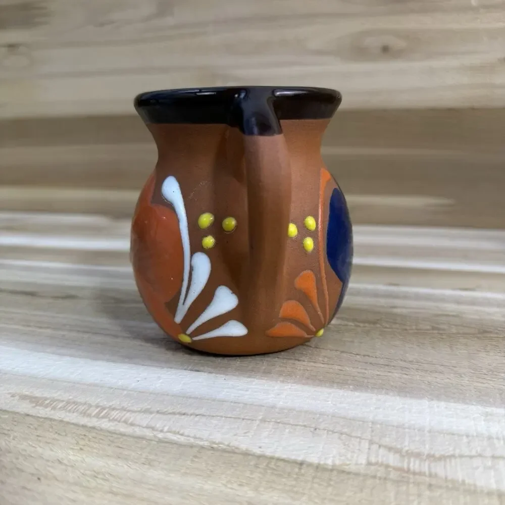 1 Mexican Hand Painted Clay Mug aka Jarrito, 4